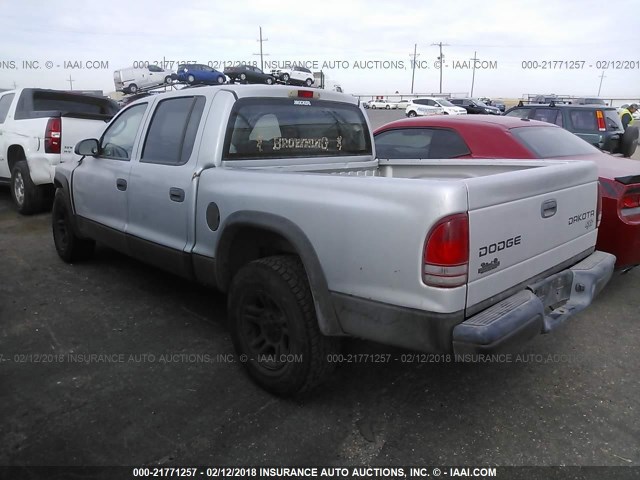 1D7HL38K84S777415 - 2004 DODGE DAKOTA QUAD SPORT GRAY photo 3