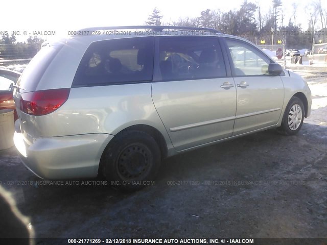 5TDZK23CX7S024266 - 2007 TOYOTA SIENNA CE/LE GREEN photo 4