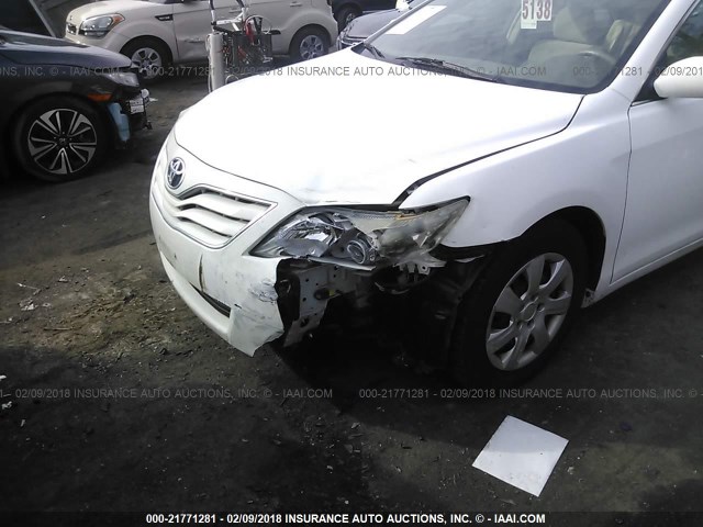 4T1BF3EK6BU587234 - 2011 TOYOTA CAMRY SE/LE/XLE WHITE photo 6