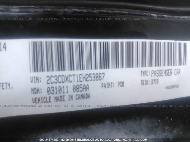 2C3CDXCT1EH253867 - 2014 DODGE CHARGER R/T BLACK photo 7