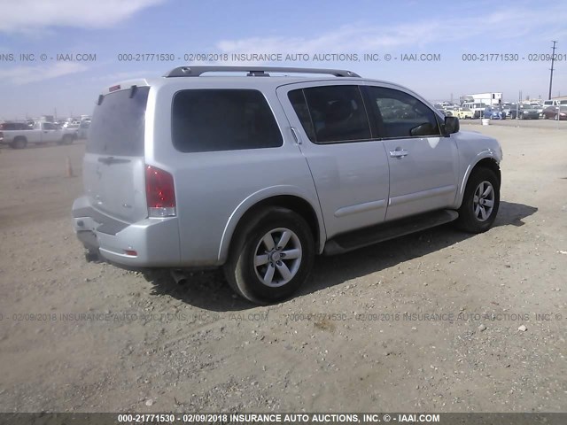 5N1BA0ND2EN602874 - 2014 NISSAN ARMADA SV/SL/PLATINUM SILVER photo 4