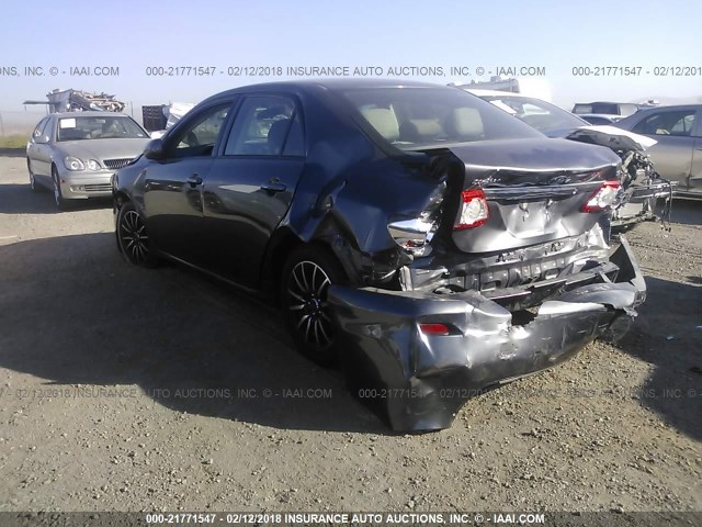 5YFBU4EE3CP014316 - 2012 TOYOTA COROLLA S/LE GRAY photo 3