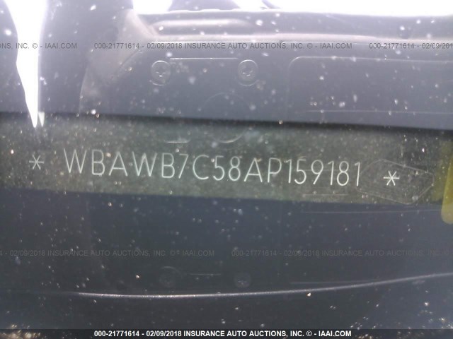 WBAWB7C58AP159181 - 2010 BMW 335 I BLACK photo 9