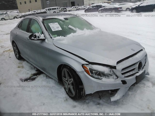 55SWF4KB5GU166975 - 2016 MERCEDES-BENZ C 300 4MATIC SILVER photo 1