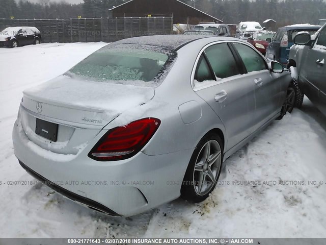 55SWF4KB5GU166975 - 2016 MERCEDES-BENZ C 300 4MATIC SILVER photo 4