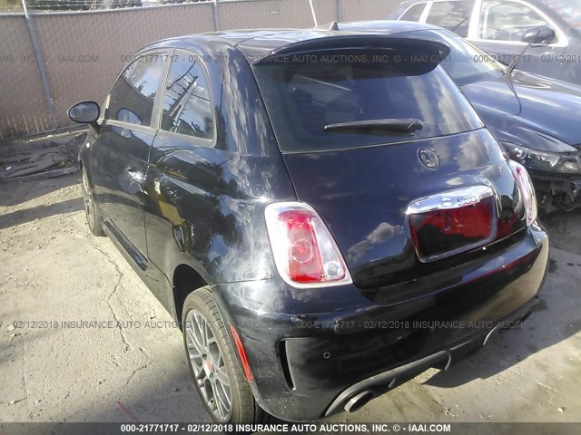 3C3CFFFH2HT682510 - 2017 FIAT 500 ABARTH BLACK photo 3