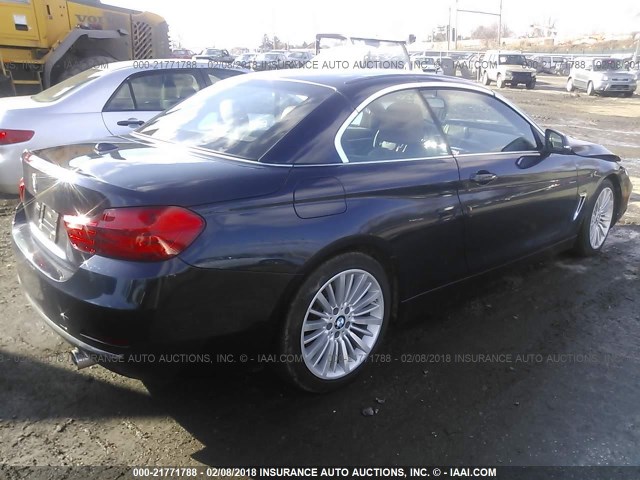 WBA3T3C54EP737338 - 2014 BMW 435 I Dark Blue photo 4