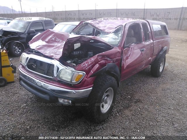 5TEWN72NX4Z434008 - 2004 TOYOTA TACOMA XTRACAB RED photo 2