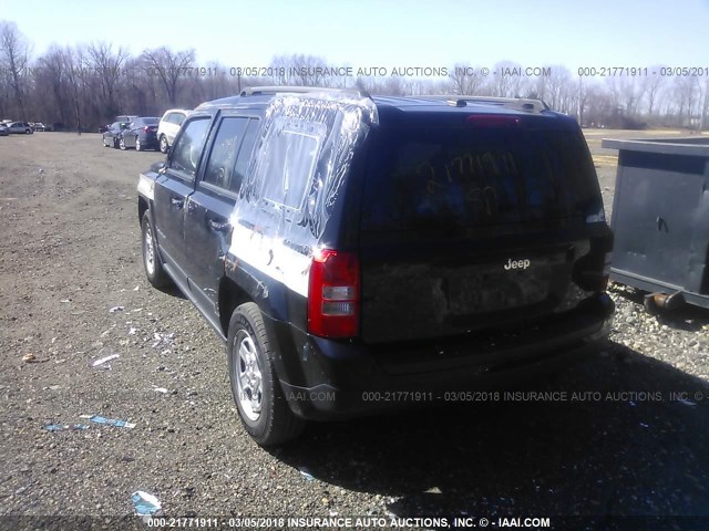 1C4NJPBA6ED631899 - 2014 JEEP PATRIOT SPORT BLACK photo 3