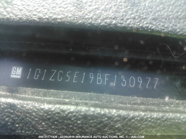 1G1ZC5E19BF130977 - 2011 CHEVROLET MALIBU 1LT 黑色 照片 9