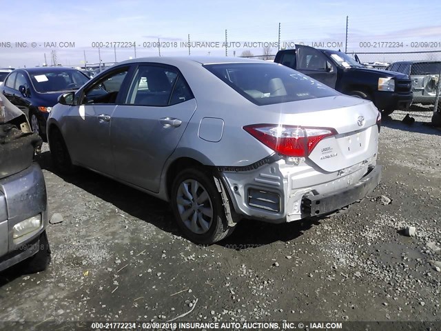 5YFBURHE6GP371293 - 2016 TOYOTA COROLLA L/LE/LE PLS/PRM/S/S PLS SILVER photo 3