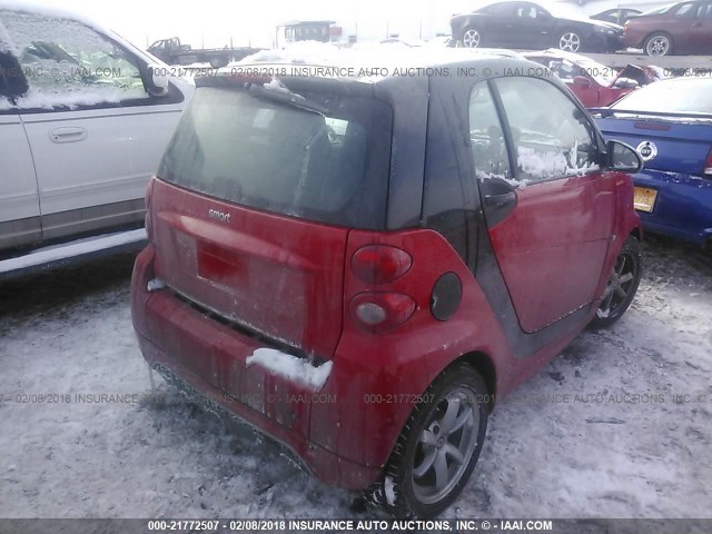 WMEEJ3BA1DK590117 - 2013 SMART FORTWO PURE/PASSION RED photo 4