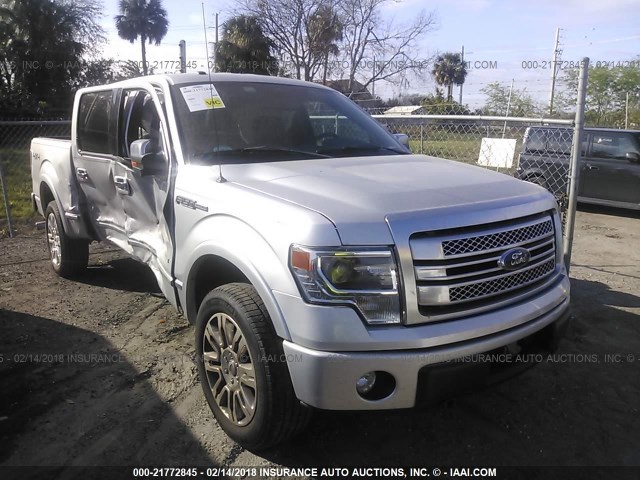 1FTFW1ET1DFB37209 - 2013 FORD F150 SUPERCREW SILVER photo 1