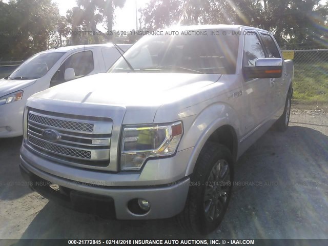 1FTFW1ET1DFB37209 - 2013 FORD F150 SUPERCREW SILVER photo 2