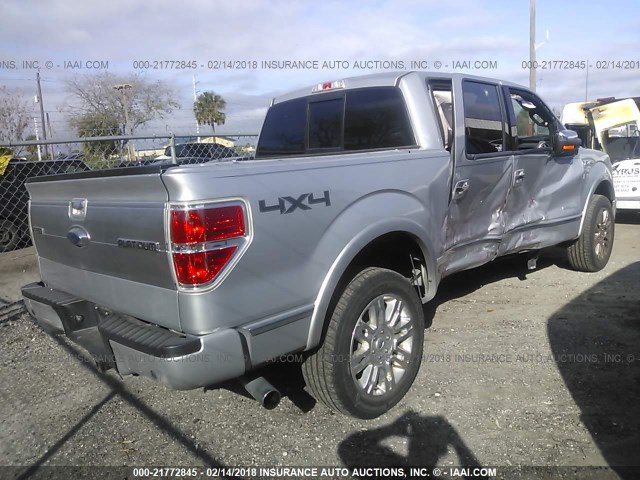 1FTFW1ET1DFB37209 - 2013 FORD F150 SUPERCREW SILVER photo 4