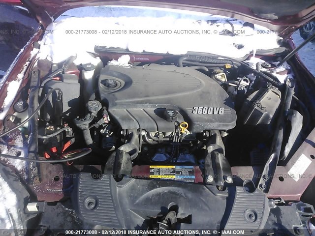 2G1WT58K081375593 - 2008 CHEVROLET IMPALA LT BURGUNDY photo 10