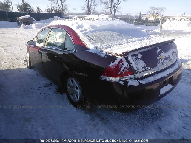 2G1WT58K081375593 - 2008 CHEVROLET IMPALA LT BURGUNDY photo 3