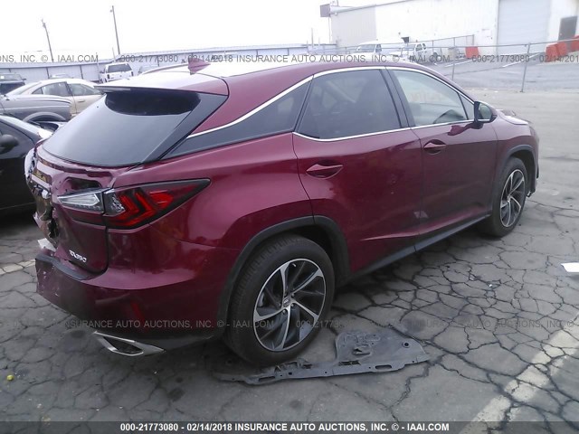 2T2ZZMCA3HC058254 - 2017 LEXUS RX 350/BASE/F SPORT RED photo 4