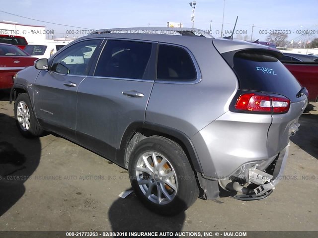 1C4PJLCB9GW116265 - 2016 JEEP CHEROKEE LATITUDE SILVER photo 3