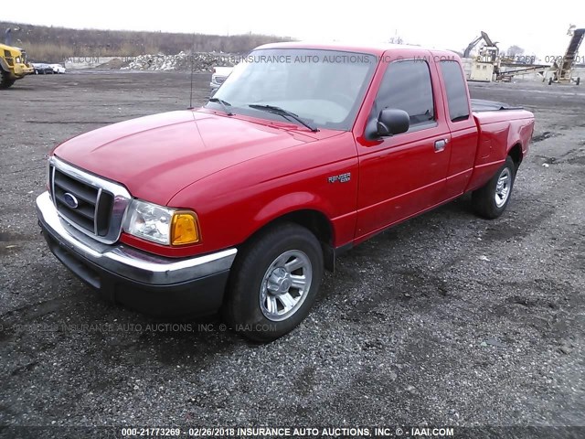 1FTYR44E85PA42940 - 2005 FORD RANGER SUPER CAB RED photo 2