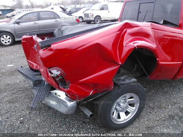 1FTYR44E85PA42940 - 2005 FORD RANGER SUPER CAB RED photo 6