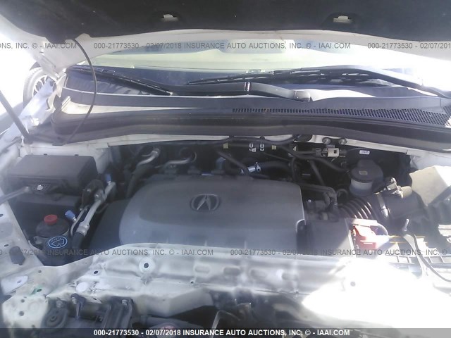 2HNYD2H47AH525879 - 2010 ACURA MDX TECHNOLOGY WHITE photo 10