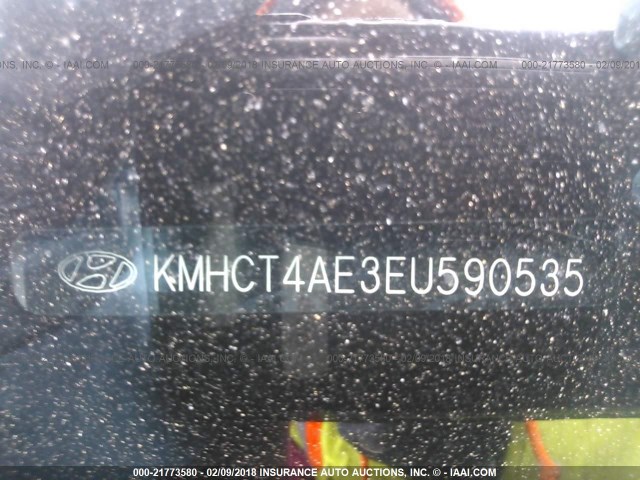 KMHCT4AE3EU590535 - 2014 HYUNDAI ACCENT GLS/GS SILVER photo 9
