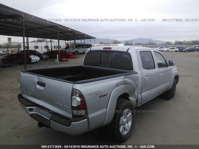 3TMJU4GN4AM104541 - 2010 TOYOTA TACOMA DOUBLE CAB PRERUNNER SILVER photo 4