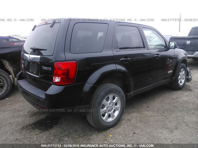 4F2CZ02Z08KM27242 - 2008 MAZDA TRIBUTE I BLACK photo 4