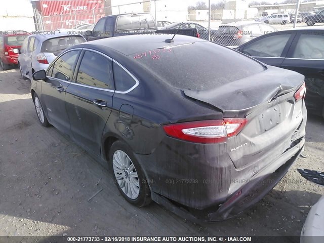 3FA6P0LU4FR113713 - 2015 FORD FUSION SE HYBRID BLACK photo 3