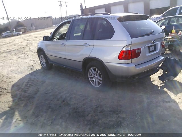 5UXFA13545LY02270 - 2005 BMW X5 3.0I SILVER photo 3