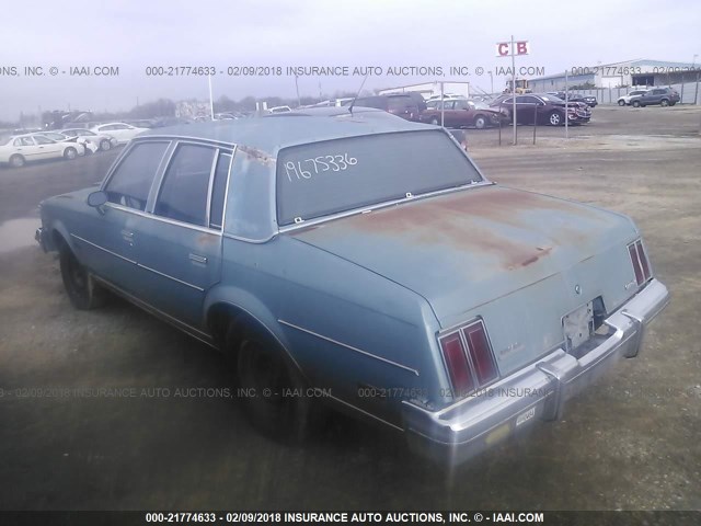 1G3GM69Y6FR412958 - 1985 OLDSMOBILE CUTLASS SUPREME BROUGHAM Light Blue photo 3