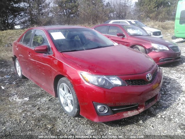 4T1BF1FKXCU591811 - 2012 TOYOTA CAMRY SE/LE/XLE RED photo 1