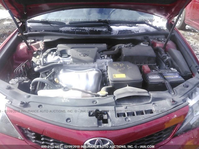 4T1BF1FKXCU591811 - 2012 TOYOTA CAMRY SE/LE/XLE RED photo 10