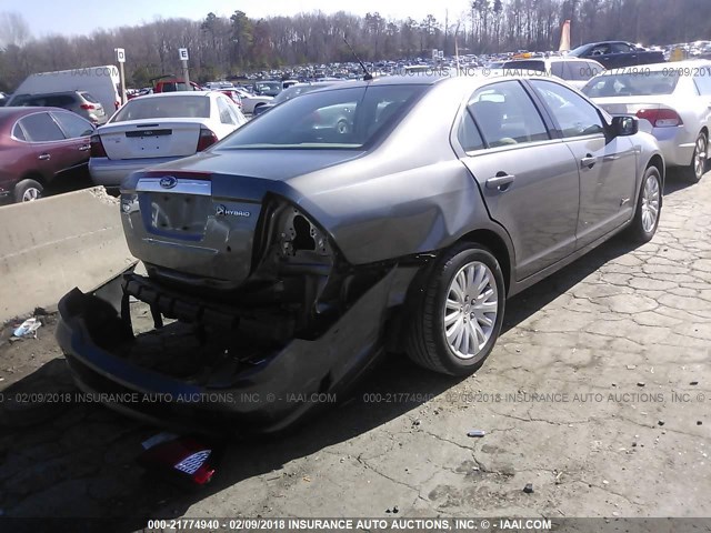 3FADP0L36AR284759 - 2010 FORD FUSION HYBRID GRAY photo 4