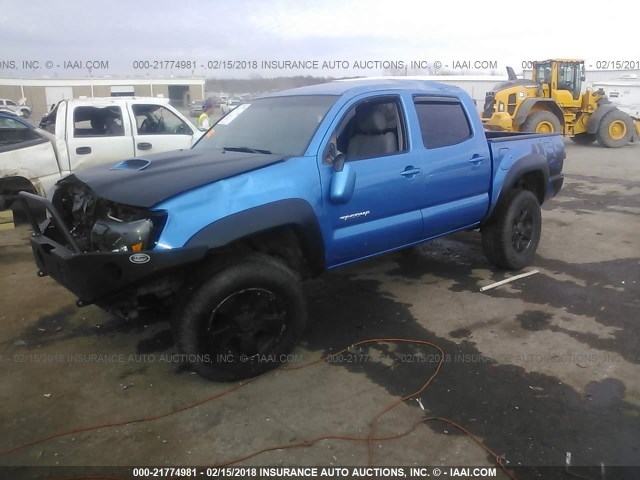 5TELU42N57Z326369 - 2007 TOYOTA TACOMA DOUBLE CAB BLUE photo 2