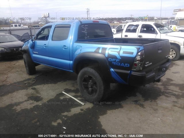 5TELU42N57Z326369 - 2007 TOYOTA TACOMA DOUBLE CAB BLUE photo 3