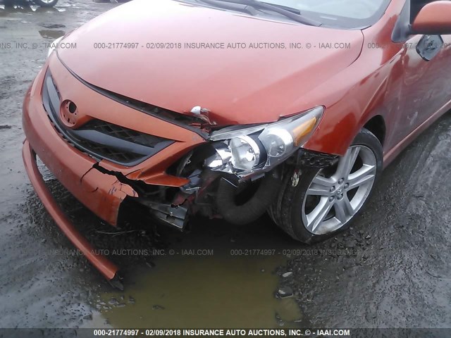 2T1BU4EE4DC065664 - 2013 TOYOTA COROLLA S/LE ORANGE photo 6