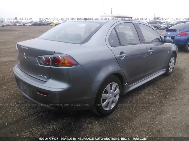 JA32U2FU2CU007787 - 2012 MITSUBISHI LANCER ES/ES SPORT GRAY photo 4