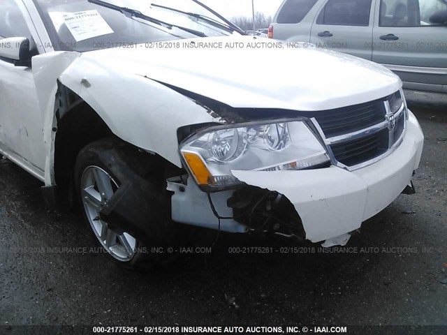 1B3CC5FB6AN205967 - 2010 DODGE AVENGER R/T WHITE photo 6