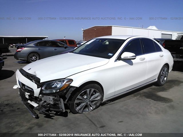 55SWF4JB5GU148610 - 2016 MERCEDES-BENZ C 300 WHITE photo 2