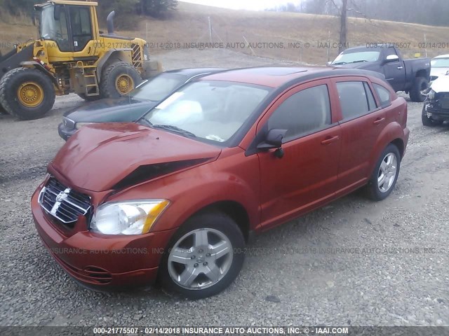 1B3HB48A79D223161 - 2009 DODGE CALIBER SXT ORANGE photo 2