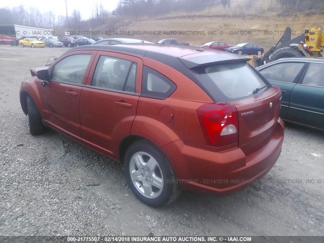 1B3HB48A79D223161 - 2009 DODGE CALIBER SXT ORANGE photo 3