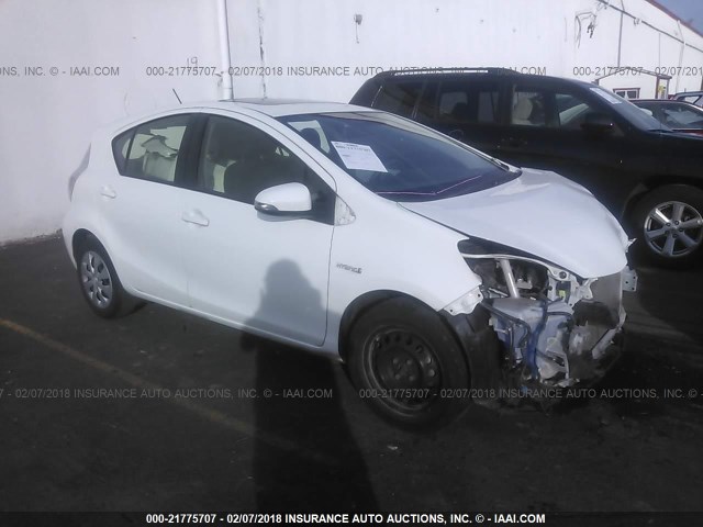 JTDKDTB36D1039617 - 2013 TOYOTA PRIUS C WHITE photo 1