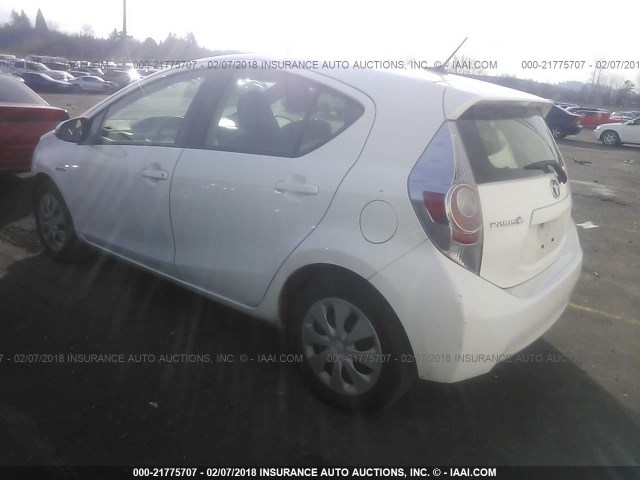 JTDKDTB36D1039617 - 2013 TOYOTA PRIUS C WHITE photo 3