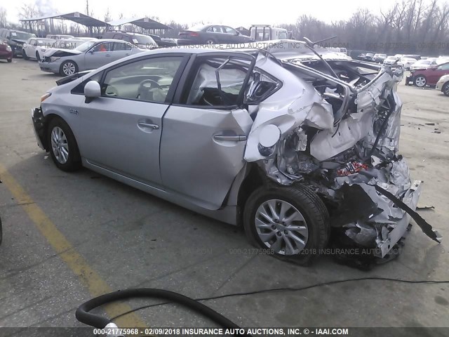 JTDKN3DP9D3036972 - 2013 TOYOTA PRIUS PLUG-IN  SILVER photo 3