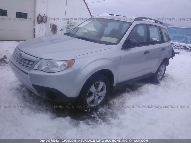 JF2SHABC2BH713437 - 2011 SUBARU FORESTER 2.5X SILVER photo 2