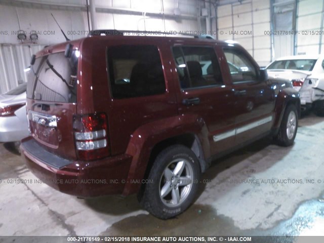 1J4PN5GK3BW525696 - 2011 JEEP LIBERTY LIMITED RED photo 4