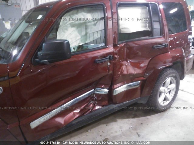 1J4PN5GK3BW525696 - 2011 JEEP LIBERTY LIMITED RED photo 6