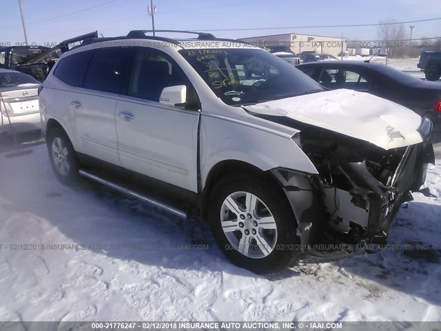 1GNKRGED1BJ169452 - 2011 CHEVROLET TRAVERSE LT WHITE photo 1